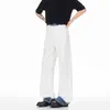 Jeans acampanados para hombre de comercio exterior transfronterizo para primavera y otoño, estilo de calle alto americano, geniales y elegantes, corte limpio, patchwork, pantalones de algodón rectos adelgazantes