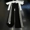 Pantalones Deportivos de Rayas Laterales Estilo Americano para Hombre, Pantalones de Seda de Hielo Ligeros y Caídos de Verano, Pantalones Deportivos Casuales de Corte Limpio