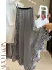 Saia Elegante de Chiffon Listrada Plissada Emagrecedora Nova Primavera/Verão 2026 para Mulheres, Saia Elegante de Chiffon Listrada Plissada Emagrecedora Nova Primavera/Verão 2026 para Mulheres
