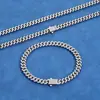 Pulsera de Acero de Titanio con Cadena Cubana en Forma de Diamante de Circonita de Fila Única Hip-Hop Transfronterizo Europeo y Americano Accesorios de Alta Gama Joyería Metálica Personalizada