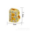 En stock mayoreo accesorios de joyería de cobre microincrustado DIY 26 colgante de letra minúscula inglesa de doble capa pulsera chapado en oro de 18K