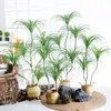 Planta Verde Artificial de Lujo Ligero Flor Artificial Madera Milenaria Maceta de Interior Árbol de Sangre de Dragón Adornos Decorativos para Sala de Estar Suelo