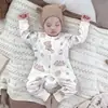 Roupas de Bebê Jingqi Algodão Puro Bebê Abertura Inferior Macacão Primavera e Verão Estilo Quatro Estações Macacão de Bebê Manga Longa Recém-nascido Roupa de Primavera