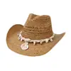 Sombrero de sol para viajes al aire libre y playa, sombrero de protección solar, nuevo sombrero de paja estilo vaquero occidental de Amazon para hombres y mujeres