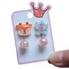 Conjunto de pendientes con clip para las orejas de unicornio para niñas, de resina, con dibujos animados de estilo europeo y americano.