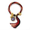 Estilo Étnico Tangka Xizang Adorno Cuerda de Mano Gran Cielo Negro Amarillo Dios de la Riqueza Caja de Orina Pulsera Estilo Xizang Reciclado Tejido a Mano Cuerda de Mano