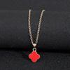 Europa y Estados Unidos Gossip Girl Collar de corazón de amor con trébol de cuatro hojas collar de cadena para clavícula regalo con productos al por mayor