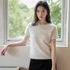 Ropa Hongmi/Otoño-Invierno 2026 Nuevo Suéter de Punto Corto Cepillado para Mujer de Mezcla de Lana y Cachemira
