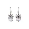 Aretes de Lazo de Circonita Super Brillantes, Lujo Ligero, Gama Alta, Ganchos para Orejas Exquisitos, Estilo Único, Versátiles, Accesorios para Orejas Sencillos y de Moda