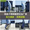 Fabricante de Esculturas Grandes de Aço Inoxidável Personaliza Escultura de Metal com Fonte de Água Quadrada Anel Abstrato Espelhado para Jardim Externo