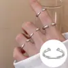 INS Nicho Apertura Sonrisa Anillo Sonrisa Perla Mujer Simple Libro Rojo Pequeño En Vivo Mismo Estilo Apilado Usar Anillo Articulado Anillo de Cola