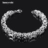 Tendência da moda estilo europeu e americano pulseira grossa de aço titânio masculina corrente de tanque romano bambu pulseira personalidade dominadora homens atacado