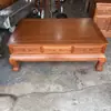 Mesa de centro grande em treliça de abacaxi de madeira maciça para apartamento pequeno mesa de centro retangular mesa de canto jacarandá todo jacarandá dourado mesa lateral de sofá