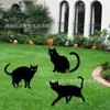 2026 Novo Sinal de Gato Brilhante para Jardim de Halloween Sinal de Decoração de Jardim Exterior de Gato Brilhante de Terror