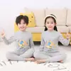 Pijama Infantil para Primavera, Outono e Inverno, Algodão Puro, Roupa Íntima para Meninos e Meninas, Roupas de Outono e Conjuntos de Calça Longa para Meninos, Roupas de Casa Infantis de Manga Longa