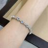 Pulsera de Lujo Estilo Medieval Luna Azul Plata S925 Chapada en Platino Incrustación, Lujo Ligero, Elegante y Exquisita para el Uso Diario