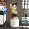 Adorno de Oso de Pie Grande de Moda, Artesanía de Decoración para Entrada de Sala de Estar del Hogar, Escultura de Figura para Sala de Exposiciones de Centro Comercial