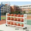Estante de Armazenamento de Bolas para Jardim de Infância Escola Basquete Vôlei Futebol Armazenamento Carrinho Móvel Estante de Armazenamento de Bolas Local