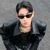 Óculos de Sol Retro Olho de Gato Triangular para Rosto Pequeno para Mulheres High-End Ins Preto Armação Pequena Proteção Solar Estilo Óculos de Sol para Foto
