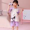 Pijamas de verano para niños de comercio exterior, cuello redondo, manga corta, para niños y niñas, dibujos animados, traje de aire acondicionado de verano para niños medianos y grandes, venta al por mayor