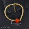 Pulseira de Tecido Artesanal Cereja Vermelha Vintage com Brilho para Dinheiro Design Original DIY Estilo Minimalista da Moda