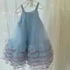 Vestido de Malla para Niñas 2026 Nuevo Estilo de Verano Vestido de Princesa de Pastel con Tirantes Bebé Lindo Dulce Vestido de Tul Esponjoso
