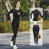 Conjunto Esportivo de Corrida de Veludo de Inverno para Mulheres, Conjunto para Corrida Matinal, Nova Roupa Quente de Secagem Rápida para Outono e Inverno, Roupas de Fitness e Yoga com Manga Longa
