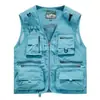 Estilo Novo Primavera e Outono Malha Secagem Rápida Colete Masculino Casual Outdoor Múltiplos Bolsos Colete de Pesca Jaqueta Verão 8512