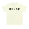 Marca de Nicho de Moda Rhude Verano Nueva Bandera de Corona Streetwear Retro Holgada Camiseta de Cuello Redondo de Manga Corta para Hombres y Mujeres