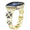 Correa de reloj incrustada de diamantes adecuada para Fitbit Versa 4/Versa 3, pulsera de corazón de trébol de cuatro hojas con diamantes completos para Sense 2