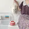 Em estoque Bolsa de Lona de Desenho Animado Carregando na Mão Ombro Único Estudante Tutores Literatura Combina com Tudo Quatro Estações Bolsa de Pano Portátil Bolsa para Commuter para Mulheres