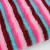 Suministro Directo de Fábrica de Piel de Conejo Rayada de Colores Tela de Terciopelo Estampada de Colores Rayas Piel de Conejo Mediana Material para Zapatos Juguete Tela para el Hogar