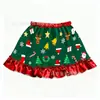 Falda corta abullonada hecha a medida de fábrica con forro para niñas, regalo de Navidad, falda tutú con estampado de Papá Noel y muñeco de nieve al por mayor