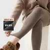 Leggings para mujer para usar como prenda exterior, nuevo estilo 2026, talla grande, otoño e invierno, forrados de felpa, no se deforman, realzan los glúteos, de cintura alta, control de abdomen, adelgazantes, pantalones cropped