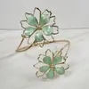 Joyería Transfronteriza Europea y Americana, Pulsera de Brazo Hueca con Patrón Irregular, Anillo de Brazo de Flor Tridimensional con Goteo de Aceite Personalizado y Atmosférico