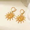 Moda Europea y Americana Transfronteriza Joyería Hueca Collar de Sol Personalizado Creativo Tendencia Diseño Cadena Espiral para Clavícula para Mujeres