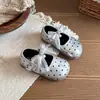 2026 Principios de Otoño Nuevos Zapatos de Princesa de Encaje de Lunares para Niñas Zapatos Individuales Suaves con Lazo para Niños Mocasines para Niños Pequeños