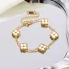 Pulseira de contas de aço titânio bestseller transfronteiriça para mulheres, ouro 18k, não desbota, luxo leve, toque de alta qualidade, direto do fabricante