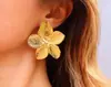 Brincos Dourados Florais Retro de Aço Inoxidável Franceses Nicho Luxo Leve High-end Ouro 18K Transfronteiriços Explosivos para Mulheres
