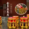Lámpara de mantequilla Ábaco de Oro 8 horas vela carcasa de aluminio rojo base dorada puede reemplazar cera de mantequilla lámpara de Buda para el hogar
