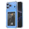 Adecuado para Comercio Exterior Ip18Pro Agujero Fino Transparente Cuatro Esquinas Anti-Caída Ranura para Tarjeta Funda para Teléfono Apple Tpu Soporte para Tarjeta Integrado Funda Suave