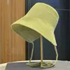 Sombrero de pescador de paja para mujer, nuevo sombrero transpirable de protección solar de verano 2026, sombrero tipo cubo adelgazante para protección solar en la playa