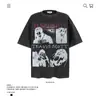 250g Algodón Puro Pesado Estilo Retro Americano Estampado de Retrato Camiseta de Manga Corta de Algodón Puro para Hombres y Mujeres Marca de Moda Holgada Venta al por Mayor Transfronteriza