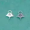 Anillo Doble Vintage de Plata de Ley 925 Colgante de Flor de Hibisco Cuerda Trenzada Hecha a Mano con Cuentas Accesorios de Joyería de Plata DIY Broche Accesorios para Pendientes