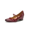 Zapatos Mary Jane de Tacón Grueso con Correa, Piel de Vaca Capa Superior, Tacón Oculto de Corte Bajo de 4.5 cm, Zapatos Individuales para Mujer, Colección Primavera/Verano 2026
