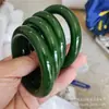 Pulsera de jade al por mayor de fábrica material de Mongolia Exterior imitación alta de jade Hetian pulsera de barra redonda gruesa de jade suministro en vivo de pulsera de jade