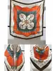 Pañuelo de seda pequeño con estampado de verano y otoño para mujer, pequeño, largo, de alta gama, estilo francés, cuadrado, para atar y atar.