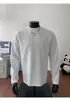 Camiseta de manga larga acanalada con cuello redondo estilo americano para hombre, nueva marca de moda 2026, camiseta básica holgada informal de corte lazy para hombre