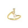 Anillo de Alfabeto Inglés de 26 Letras Color Dorado para Mujer, Diseño de Nicho, Anillo Abierto Versátil de Moda para Celebridades de Internet, Anillo Ajustable