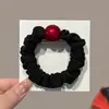 Estilo Francés Alta Calidad Sensación Alto Valor Cuerda con Cabeza de Perla para Mujer Ins Todo Fósforo Lazo para el Cabello Retro Elegante Anillo de Cabello de Alta Elasticidad